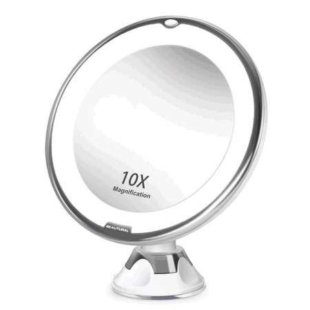 Beautural Vanity Mirror Makeup 10X Magnifying Lighted Mirriors with Illuminated White LED for Women/Man for Bathroom