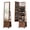 Rustic Brown, variant on Full Length Mirror Jewelry Cabinet Standing with Jewelry Storage,jewelry armoire cabinet standing with Lights Touch Screen Vanity Mirror Jewelry Armoire Organizer with Lock Christmas Gift White