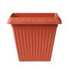 DefiDgd Square Thickened Plastic Plant Pot,Striped Imitation Ceramic Flower Planter for Outdoor Garden Balcony Yard Herbs Succulents Green Plant Gardening Pot(Red)