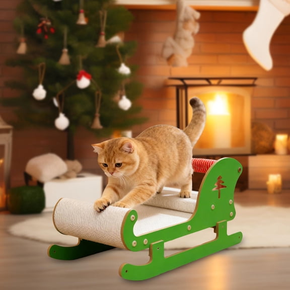 Serenable Christmas Theme Cat Scratching Couch Wear Resistant Reusable for Festive Decor Versatile Breathable Pet Sofa 23.4x11.8x11inch
