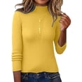 thumbnail image 3 of Long Sleeve Knit Pullover Sweater Top With Button Detail Soft Comfortable Casual Crewneck Blouse For Everyday Wear, 3 of 8