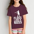 thumbnail image 5 of Floss Like A Boss - Flossin Dance Funny Emote Youth T Shirt - Medium - Maroon, 5 of 6