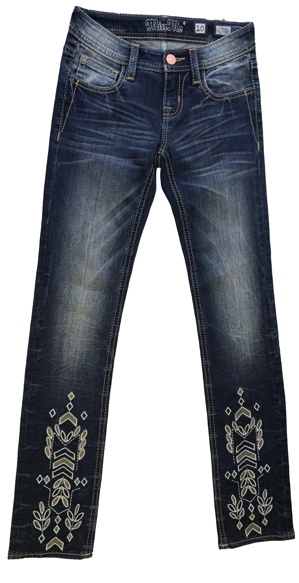 Miss Me Girls Embroidered Skinny Jeans 