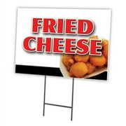 FRIED CHEESE 18"x24" Yard Sign & Stake | Advertise Your Business | Stake Included Image On Front Only | Made in The USA