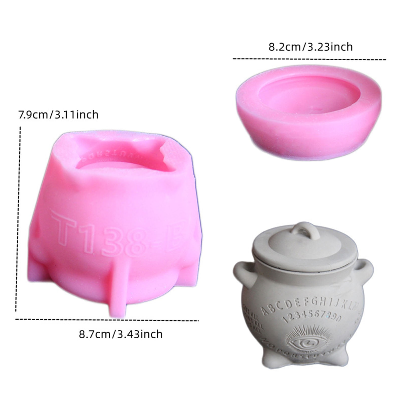 Witch Themed Resin Jar Molds Cup Silicone Mould with Lid for Making Container Chocolate Holiday Decoration