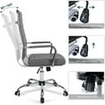 thumbnail image 6 of Home Office Chair Ribbed, Modern Leather Conference Room Chairs, Ergonomic Office Desk Chair, High Back Executive Computer Chair, Adjustable Swivel Chair with Arms (Grey), 6 of 16