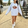 thumbnail image 4 of Ink-Printed Glitter Effect Football Sweatshirt for Women and Teens Cute Girly Football Season Game Day Pullover Gray Sweatshirt Adult Small, 4 of 5