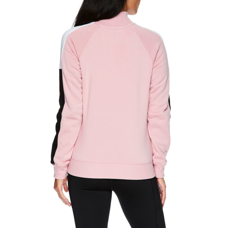 Reebok Women's Color Block Fleece Turtleneck Sweathshirt, Half Zip Walmart.com