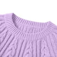 thumbnail image 4 of ClodeEU Women's Crewneck Cable Knit Sweater,Loose Puff Long Sleeve Cropped Pullover Jumper ,Women's Plus XXL, 4 of 6