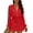 Red, variant on BRGZLK Womens Summer Dresses Fashion Casual Solid Color Lightweight Breathable Turn-Down Collar Mini Dress Long Sleeve Drawstring Waist Sundress for Daily Red S
