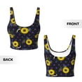 thumbnail image 5 of Fotbe Sunflowers Pattern Womens' Sports Bra Longline Wirefree Padded with Medium Support Sports Moisture-Wicking Workou Vest,Tank Top-, 5 of 9