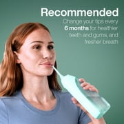 AquaSonic Icon Water Flosser Replacement Tips – 5 Tips, 4 Tip Types: Standard, Periodontal, Orthodontic & Tongue Scraper - Genuine, Authentic Part (Green)