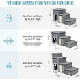thumbnail image 3 of Dog Stairs for Bed and Couch 23“H, Foldable Dog Stairs for Small Older Dogs, 4 in 1 Adjustable Pet Cat Steps Ramps with Storage, Condo, Cat Scratcher, Hold Up to 180LBS, 4 Steps, 3 of 9