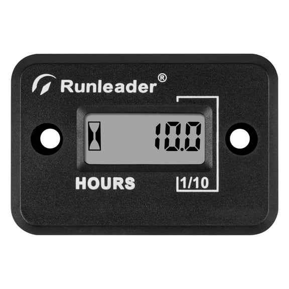Runleader HM006B LCD Self Powered Digital Hour Meter Small Gas Engine Generator Lawn Mower