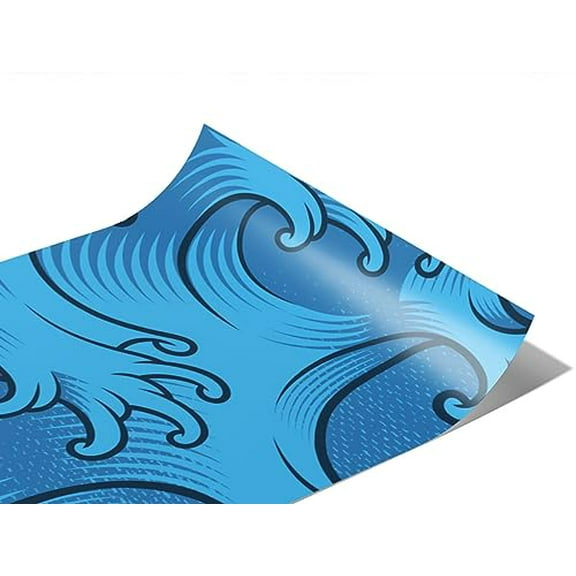 Rwraps Japanese Japanese Waves Matte Vinyl Film Wrap 59in x 13ft Vinyl Vehicle Car Film Sheet Roll