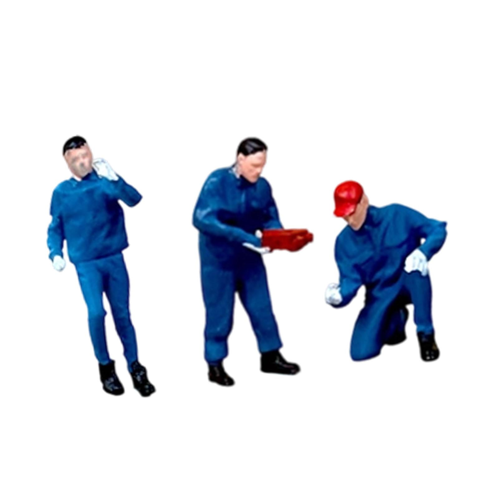 3 Pieces People Figures Miniature Model Resin Material for DIY Scene Decor Model Enthusiasts Layout