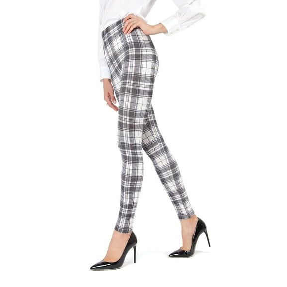 SlimMe Women's Gaban Tartan Shaping Leggings - Womens - Female (Small/Medium, Black/White)