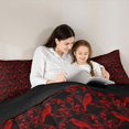 thumbnail image 5 of Feelyou Tribal Bohemian Damask Twin Comforter Sets, Red Gothic Crow Bedding Set, 2-Piece, 5 of 8