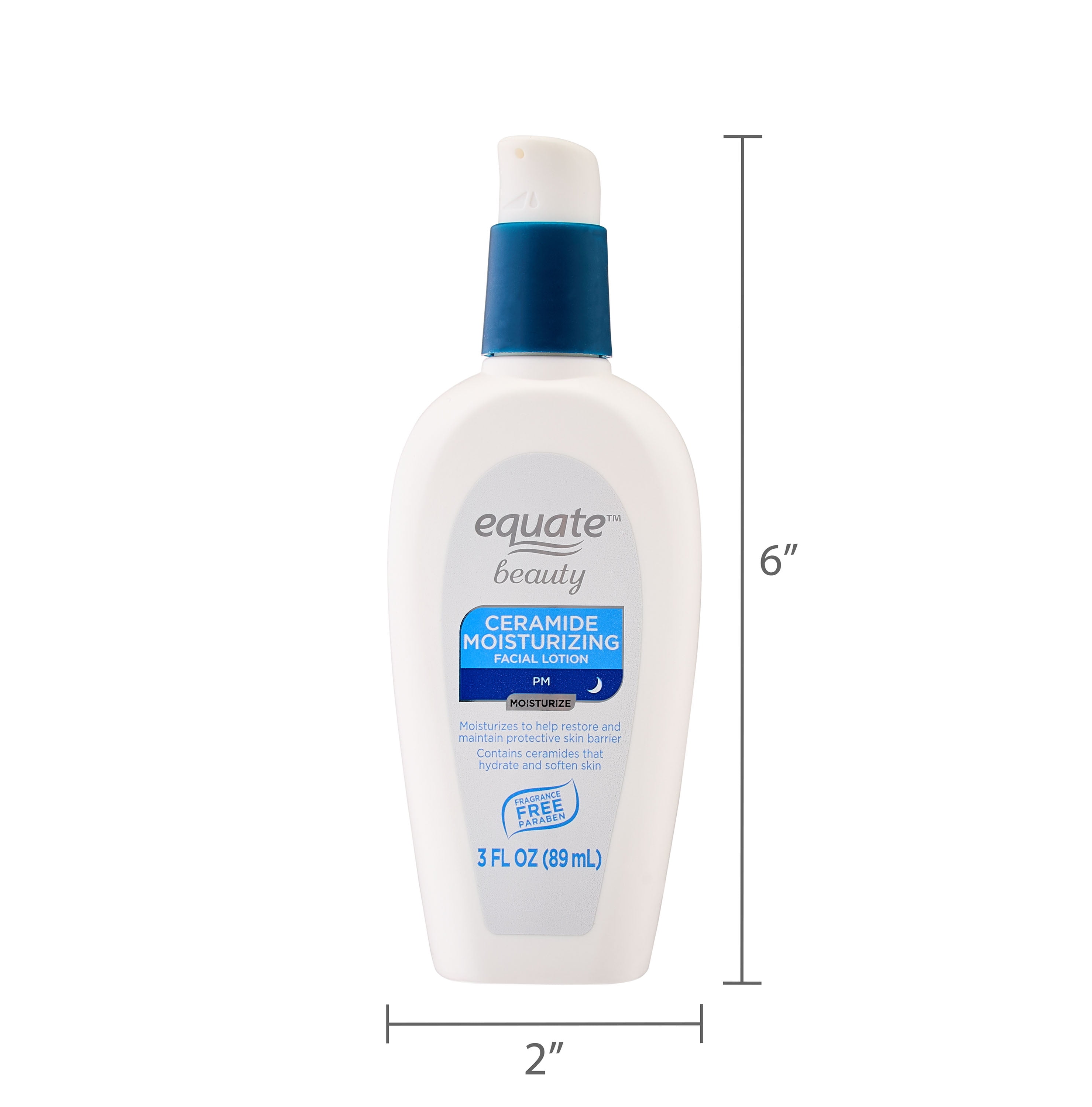Equate Ceramide Moisturizing PM Facial Lotion, 3 fl oz, Compare to