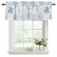 thumbnail image 2 of Blue Grey Coastal Valances for Windows, Decorative Rod Pocket Window Valance Curtains, Sea Turtle Nautical Coral Summer Beach Short Curtain Drapes for Kitchen/Living Room, 2 Panels, 42" W x 18" L, 2 of 8