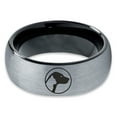 thumbnail image 2 of Tungsten Cat Dog Pet Lover Yin Yang Band Ring 8mm Men Women Comfort Fit Black Dome Brushed Gray Polished, 2 of 4