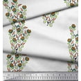 thumbnail image 3 of Soimoi Polyester Crepe Fabric Leaves & Floral Block Printed Fabric 1 Yard 52 Inch Wide, 3 of 3