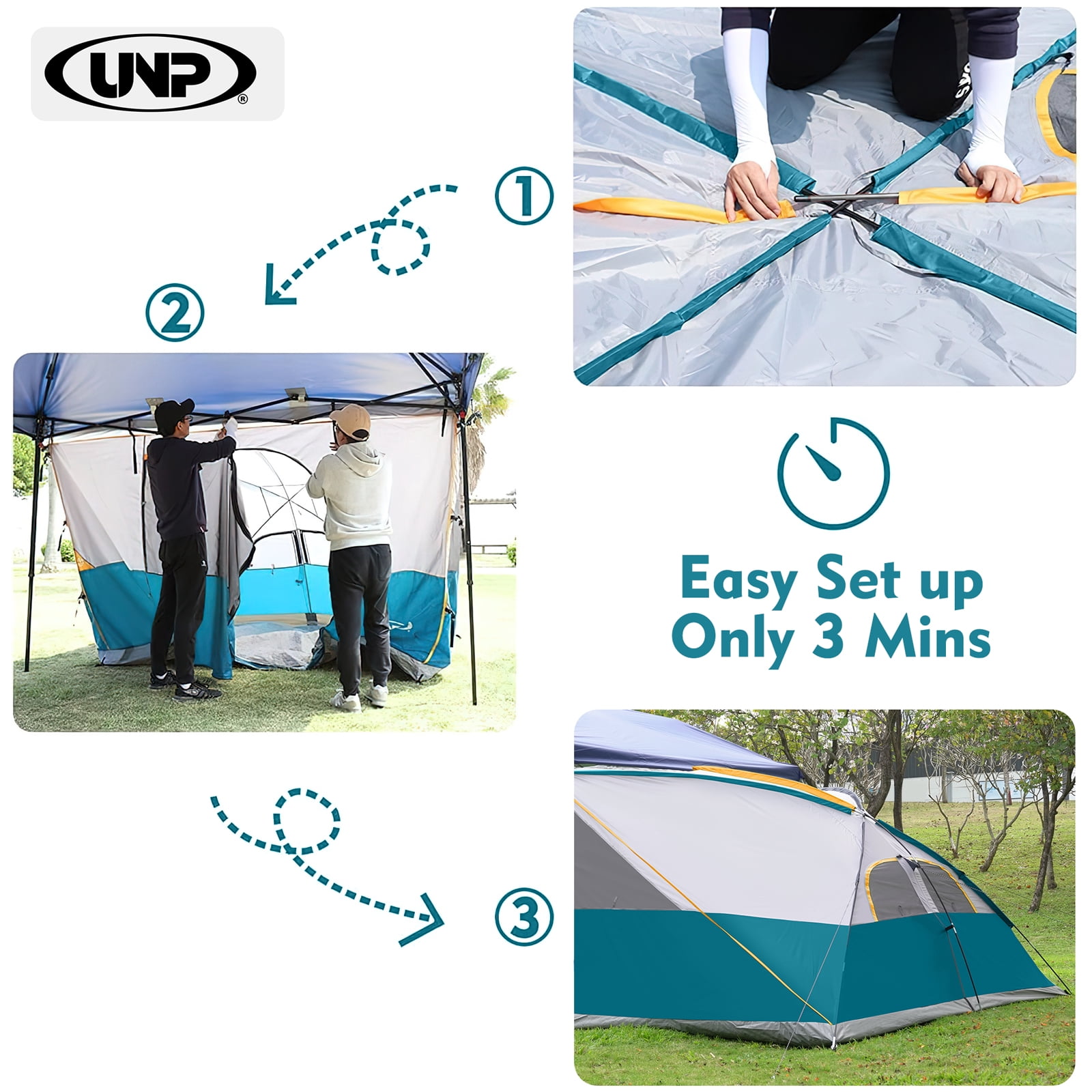 Camping Cube | Pop Up Canopy Side Tent for 10' x 10' Canopies Tent Easy Set Up Gazebo (Canopy/SHELTER NOT Included), Ocean Blue