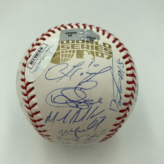 2007 Boston Red Sox World Series Champs Team Signed Baseball MLB Certified