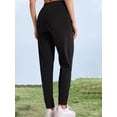 thumbnail image 2 of Pantalón deportivo de jogging para mujer Hidkat negro con bolsillos con cierre, 2 of 6