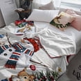 thumbnail image 3 of Christmas Snowman Throw Flannel Blanket 60x80In Squirrel Cat Xmas Tree Ball Red Wood Grain Super Soft Cozy Bed Blanket, Lightweight Plush Fuzzy Bed Throw for Bedroom Sofa Couch Living Room, 3 of 4