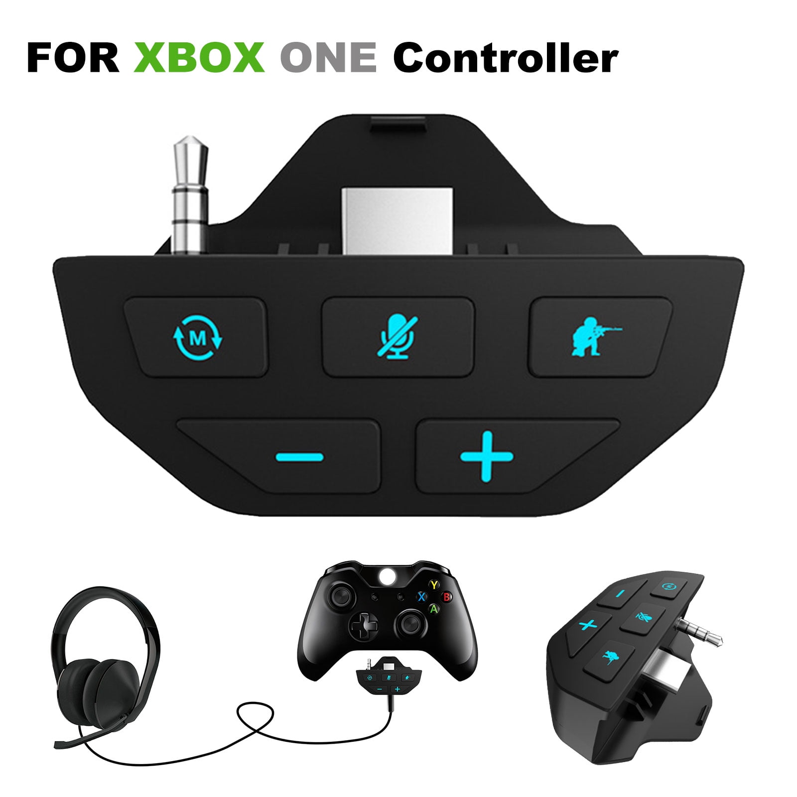 Stereo Headset Adapter For Xbox One Headset Audio Controller Converter Compatible With Xbox One Xbox One S X Controller With Usb Cable Audio Mic Headphone Converter For Xbox One Controller Walmart Com
