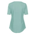 thumbnail image 6 of Tumotour Summer Tops For Women Zip V-Neck Shirt Plus Size Tunic Tops Casual Trendy Business Work Tops Half Sleeve Chiffon Blouses, 6 of 7