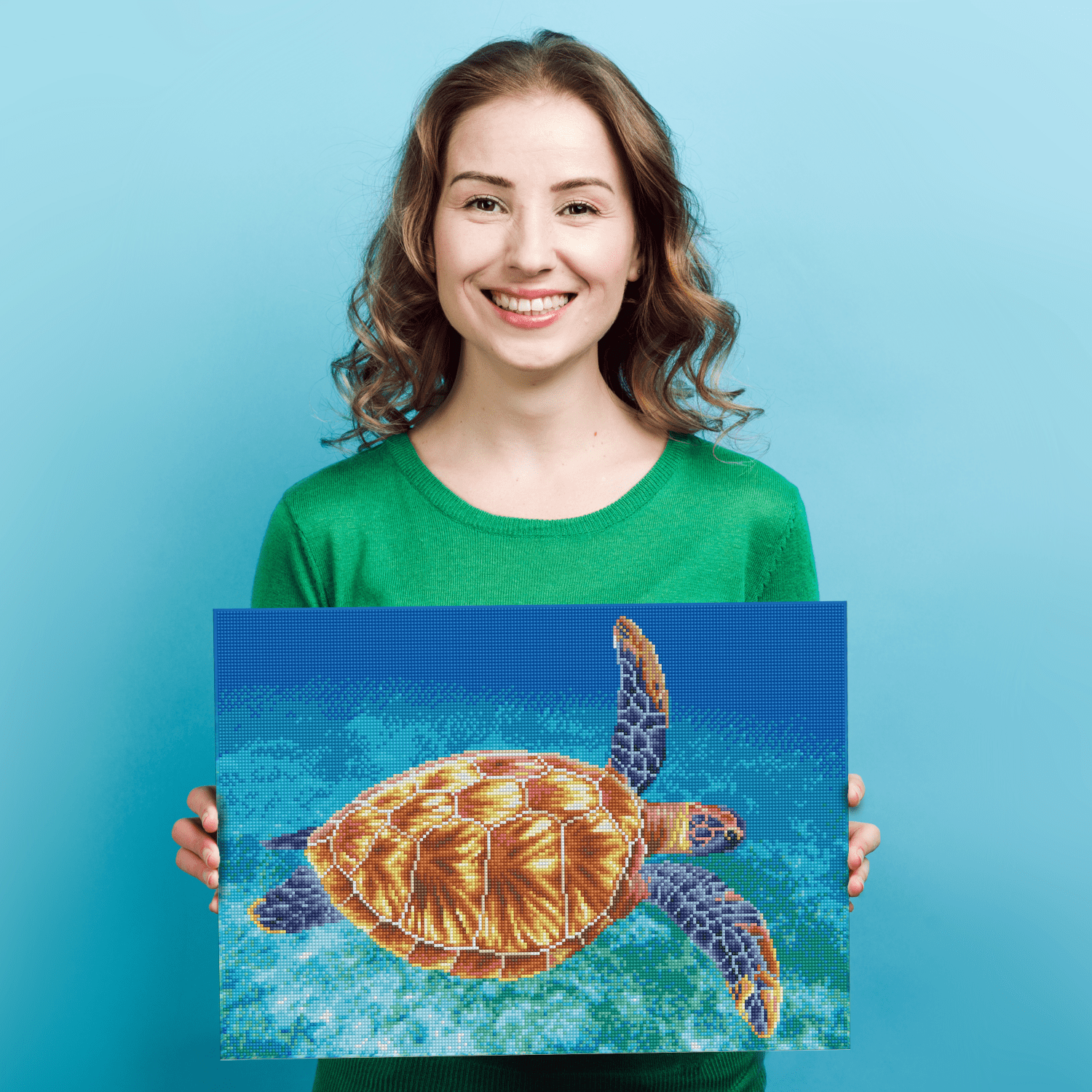 Diamond Dotz Graceful Swimmer Turtle Diamond Painting Kits for Adults - Diamond Art Kits a Relaxing Creative Craft Kit with Dotz Gems 14.6"x20.5"