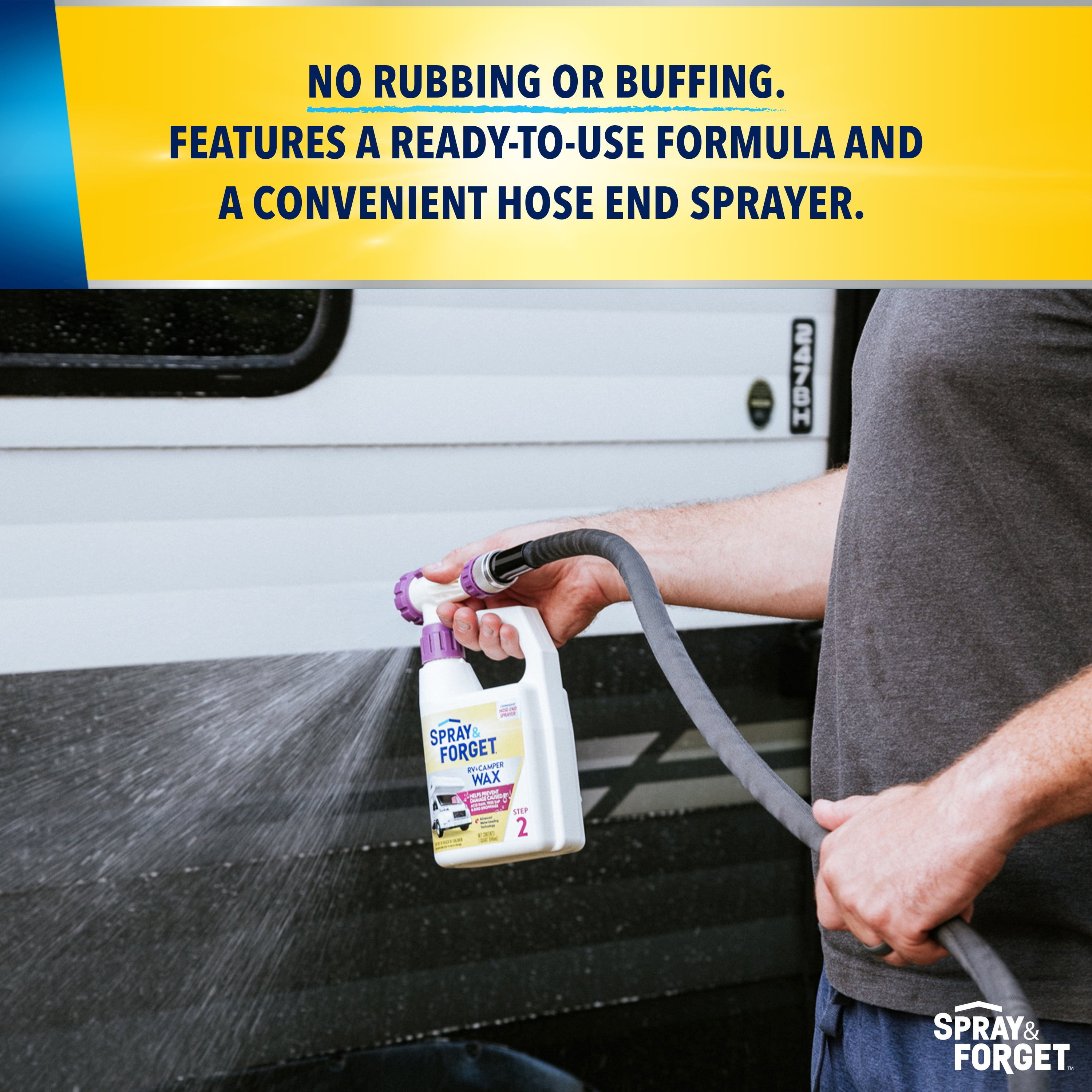 Spray & Forget RV & Camper Wax 32 Oz Hose End