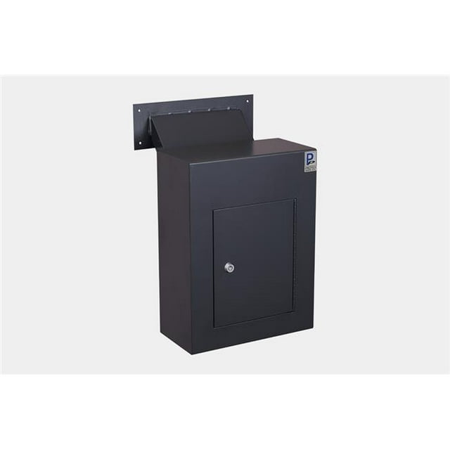 0.34 cu ft. Wall-Mount Locking Drop Box Security Safe Locker with Chute, Black