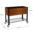 thumbnail image 4 of Raised Garden Bed with Legs and Wheels, Self-Watering Planter Box, 36x16x30 in Elevated Raised Bed with Storage Shelf & Hanging Hooks for Vegetables & Herbs, 4 of 7