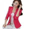 thumbnail image 3 of Apparel Women's Long Sleeve One Button Blazer Jacket Coats Slim Shirts, 3 of 5