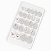 Claire's Silver Glitter Love Stiletto Press On Vegan Faux Nail Set - 24 Pack