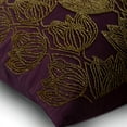 thumbnail image 3 of Throw Pillow Cover With Zipper, Gold Tulips - 12x12 Inches Square Decorative Throw Pillow Cover Dark Purple Silk Fabric Pillow Cover With Bead Embroidery, 3 of 5