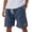 Dark Blue, variant on YNGKMEA Men's Casual Linen Shorts Elastic Waist Drawstring Shorts Soft Lightweight Breathable Summer Loose Pocket Athletic Shorts