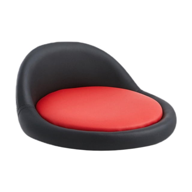 Taburete redondo Perfecl repuesto de asiento de cuero PU Negro y rojo con respaldo bajo