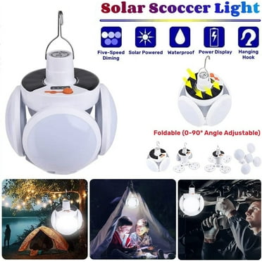 Soapow Solar Camping Lantern, USB/Solar Rechargeable Collapsible Tent LED Lights with Remote, Portable RV Emergency Solar Hanging Lantern Lamp for Night Fishing, Hiking