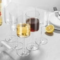 thumbnail image 4 of SWAVOKA Verres à Vin Carrés Ensemble de 6, Grands Verres à Vin Rouges et Blancs 16 Onces Longue Tige Forme Moderne Verres à Vin, Cadeau Unique pour Femmes Hommes Anniversaire de Mariage Transparent, 4 of 6
