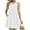 White, variant on Sakmal Mid-Length Womens Dresses Summer Red Notch Neck Solid Sleeveless Tie Pleated A-Line Dress