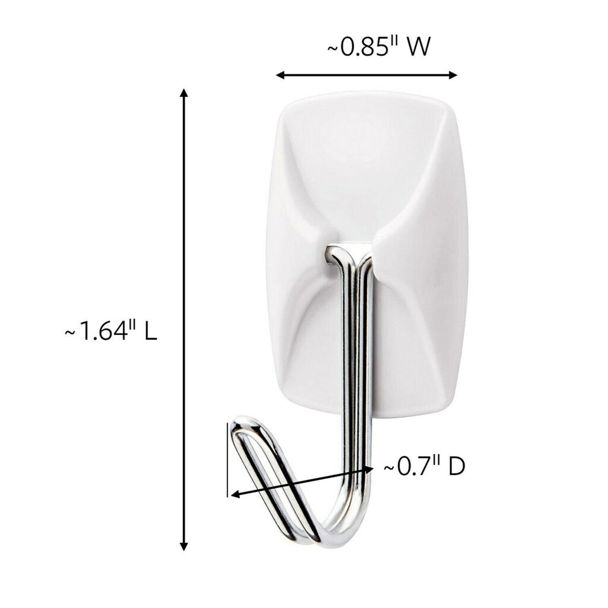 (3 pack) Command Versatile Small Wire Toggle Hooks with Strips, Metal White, 2''W