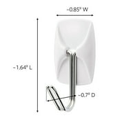 Command Versatile Small Wire Toggle Hooks with Strips, Metal White, 2''W
