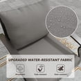 thumbnail image 4 of Gotland 6-Seater Patio Furniture Set with 43in Gas Fire Pit Table - Modern Outdoor Metal Sectional Sofa with 55,000 BTU Propane Fire Pit, Grey Cushions, 4 of 8