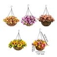thumbnail image 4 of Wosthever Cesta ancha para macetero colgante: hermosas flores artificiales para cualquier lugar Cesta con coco Decoración tipo 1 20*9.5 cm, 4 of 6