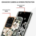 thumbnail image 3 of Compatible for Samsung Galaxy S20 Ultra Case with Ring Kickstand Holder Clear Floral Pattern Hybrid PC TPU Shockproof Protective Phone Case Cover for Samsung Galaxy S20 Ultra Women Girls, White Flower, 3 of 5