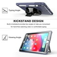 thumbnail image 6 of Dteck Screen Protector Case for iPad 5th Gen (2017)/6th Gen (2018)/iPad Air 1st/Air 2/iPad Pro 9.7" Shockproof Three-Layer Heavy Duty Protector Rubber Hard Stand Hand Strap Cover 9.7-inch,Darkblue, 6 of 7